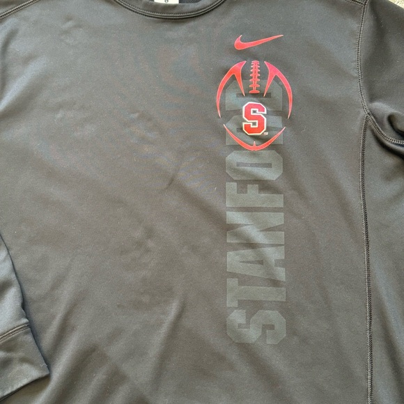 Nike Stanford Football Therma Fit Black Scuba Sweatshirt Size L - Picture 2 of 8